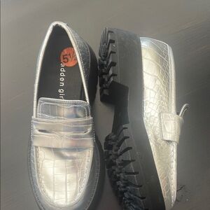 Madden Girl Lug Silver Loafer